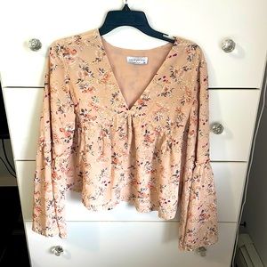 LIVING MY BEST STYLE X PINK LILY Sunday Brunch Blush Floral Blouse
